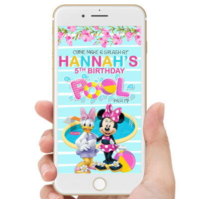 minnie mouse and daisy duck pool party video invitation