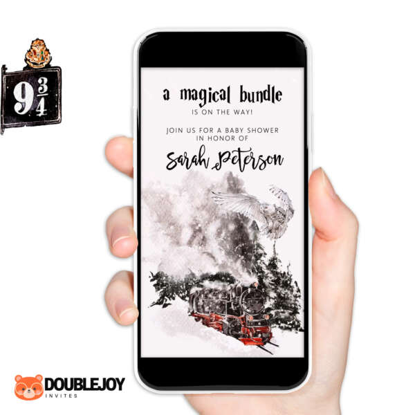 hogwarts express baby shower animated invitation