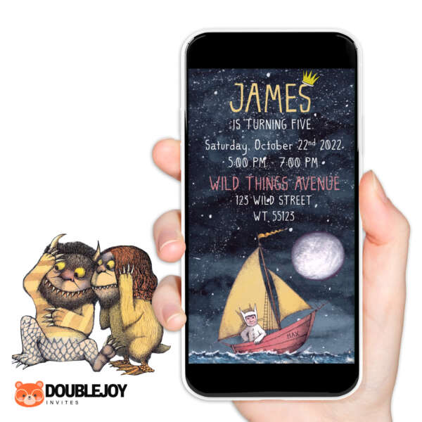 Where the Wild Things Are animated video birthday invitation wild rumpus theme