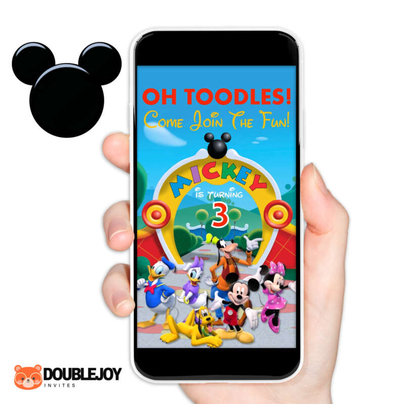 Mickey Mouse Clubhouse Oh Toodles animated video birthday invitation with Mickey and friends for toddlers